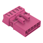 WAGO - Steckverbinder für steckbare Gebäudeinstallation Stecker 5-polig 890-295 Kod. B,pink − 50 Stück