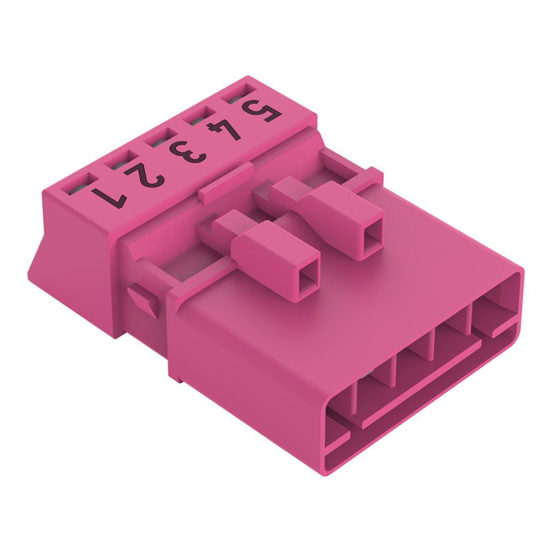 WAGO - Steckverbinder für steckbare Gebäudeinstallation Stecker 5-polig 890-295 Kod. B,pink − 50 Stück