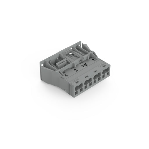 WAGO - Geräteanschluss für steckbare Gebäudeinstallation Snap-In-Stecker 770-754/062-000 4-polig,Kod. B,grau − 100 Stück