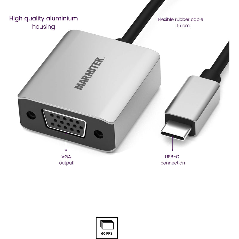 MARMITEK - Zubehör/Ersatzteile für Unterhaltungselektronik Adapter USB Typ C MARMITEK ConUSB-C/VG zu VGA