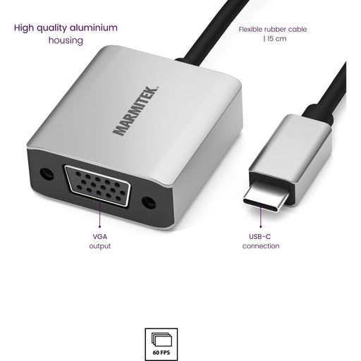 MARMITEK - Zubehör/Ersatzteile für Unterhaltungselektronik Adapter USB Typ C MARMITEK ConUSB-C/VG zu VGA