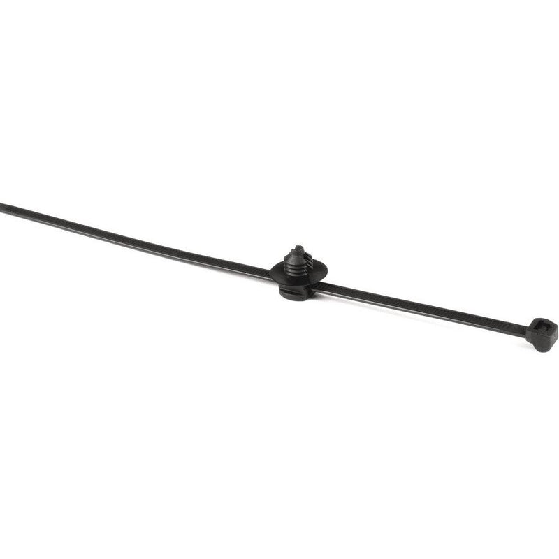 HellermannTyton - Kabelbinder Befestigungsbinder T120RFT9A-PA66HS BK 2-teil. m.Lamell.fuß − 100 Stück