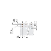 WAGO - Leiterplattensteckverbinder THT-Stiftleiste Lötstift 832-3645 1,2x1,2,abgew.,lgr − 20 Stück