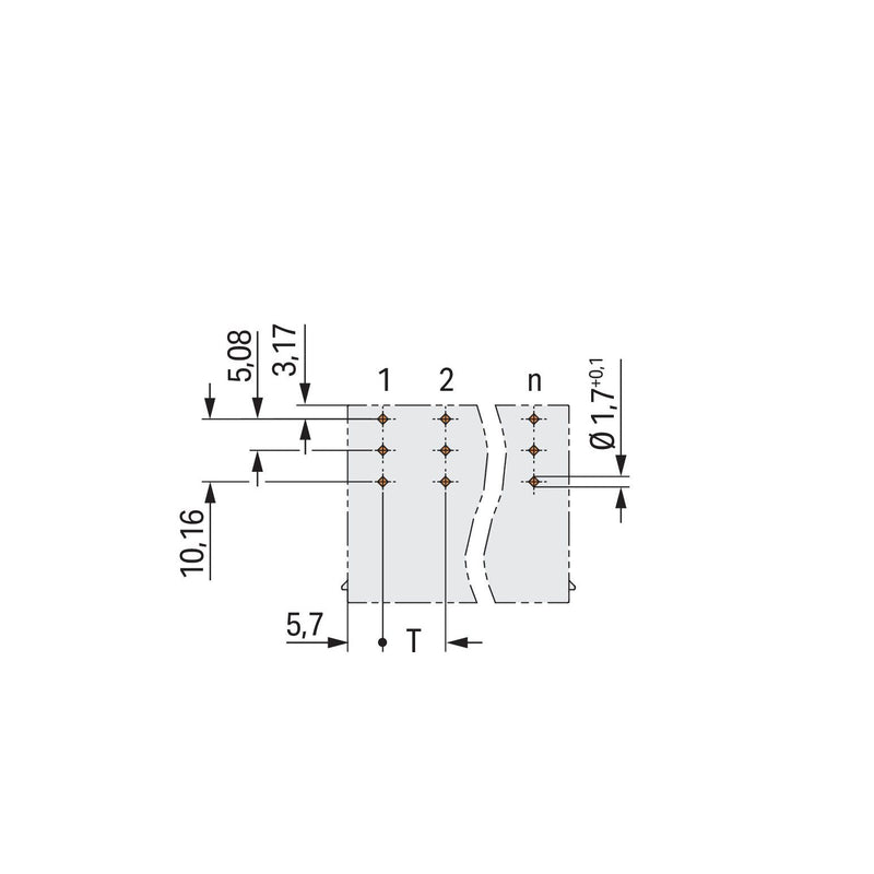 WAGO - Leiterplattensteckverbinder THT-Stiftleiste Lötstift 832-3645 1,2x1,2,abgew.,lgr − 20 Stück