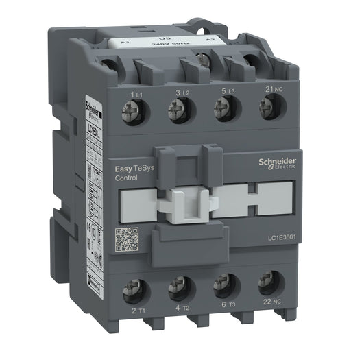 Schneider Electric - Leistungsschütz zum Schalten von Wechselstrom Leistungsschütz Easy TeSys LC1E3801U5 3P 38A 240VAC 50Hz