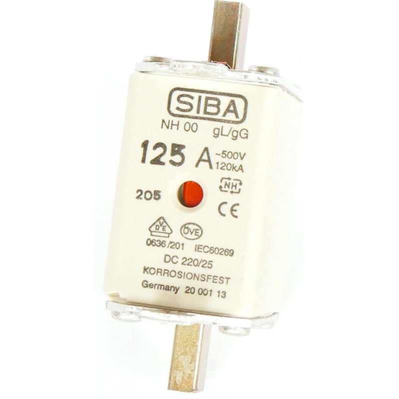 Siba - Messersicherung NH-Sicherungseinsatz 2020908.63 63A NH00 aM 690V − 3 Stück