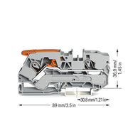 WAGO - Durchgangs-Reihenklemme Durchgangsklemme 2110-1201 2-Leiter, 10 qmm, gr − 25 Stück