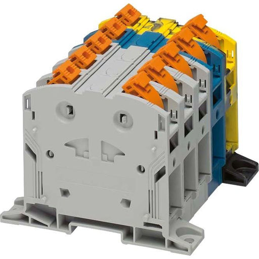 Phoenix Contact - Durchgangs-Reihenklemme Klemmenblock PTPOWER 95-3L/N/FE-F 25-95qmm,gr/bl/sw-ge − 2 Stück