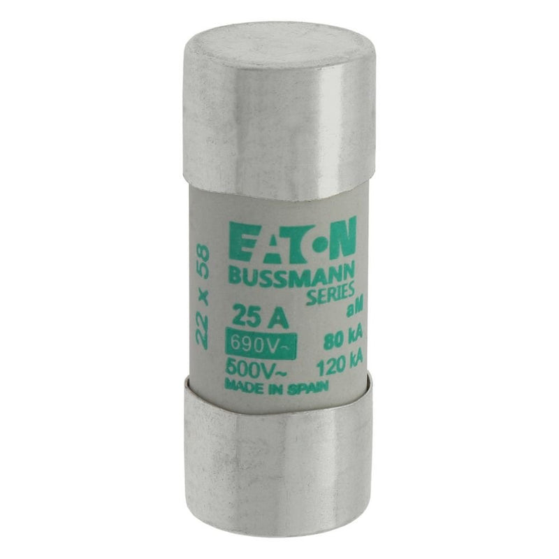 Eaton - Zylindrische Sicherung Sicherungseinsatz Nieders. CYLINDRICA#C22M25 25A AC 690V 80kA − 10 Stück