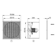 Maico - Wandventilator für Industrie und Gewerbe Wandeinbau-Ventilator EZF 20/4 E 30W,500cbm/h,IP54