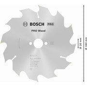 Bosch - Kreissägeblatt PRO Wood Kreissägeblatt, 2608641170 160 x 1,8 x 20 mm