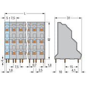WAGO - Leiterplattenklemme Dreistock-Leiterplattenkl. 737-553 2,5mm² − 48 Stück