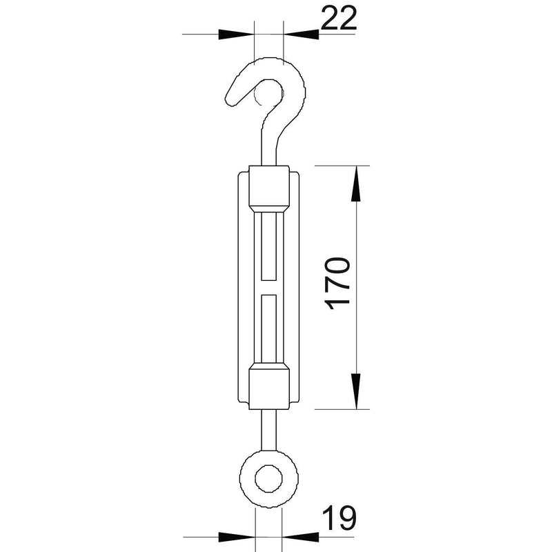 OBO Bettermann - Spannschloss 945 M16 G (5/8Z.),galv.vz − 5 Stück