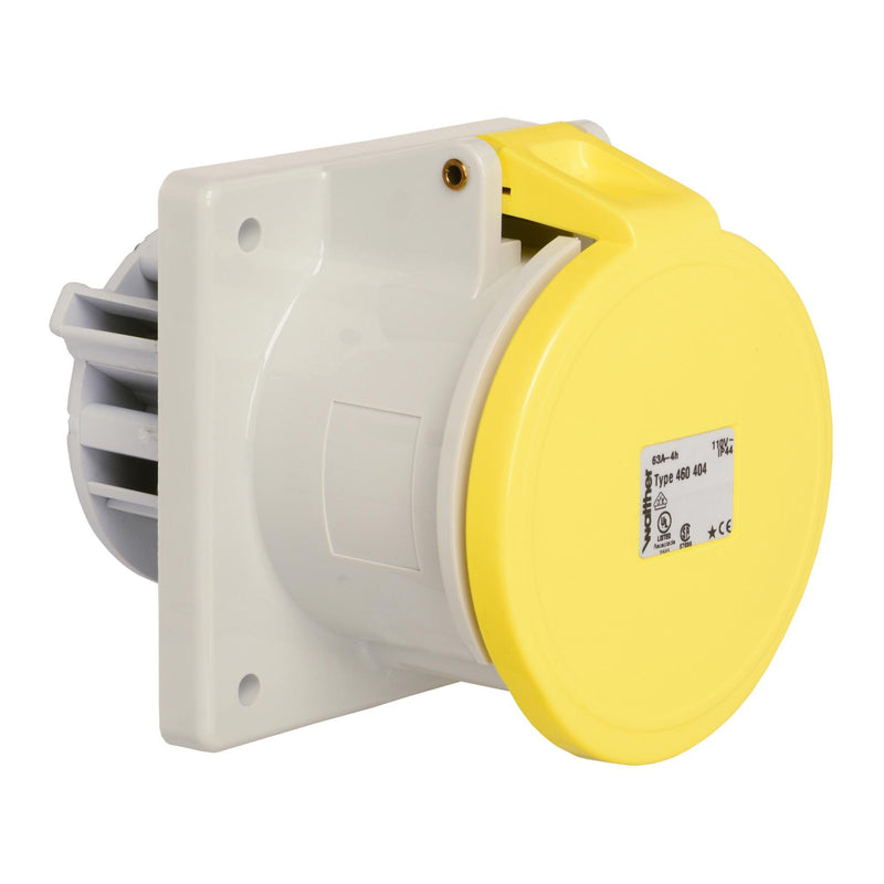 Walther Werke - CEE-Anbausteckdose (IEC 60309) Anbaudose gerade 63A 460404 4P 110V 4h IP44