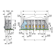 WAGO - Leiterplattenklemme 741-326 Drücker,2,5 mm²,grau − 20 Stück