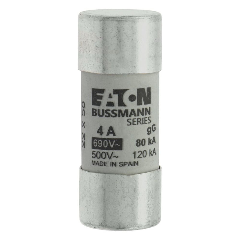 Eaton - Zylindrische Sicherung Sicherungseinsatz Nieders. CYLINDRICA#C22G4 4A AC 690V 80kA − 10 Stück