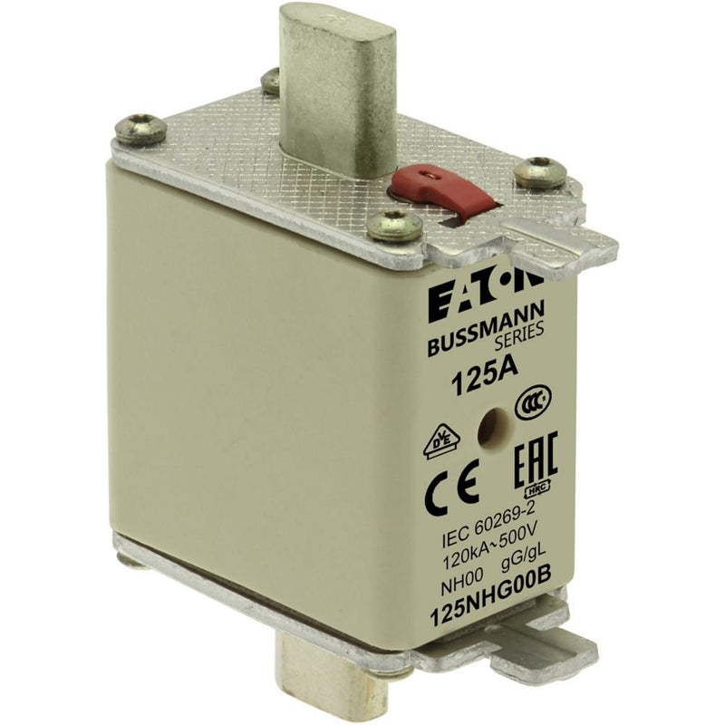 Eaton - Messersicherung Sicherungseinsatz Nieders. NH FUSE 12#125NHG00B 125A AC 500V 120kA − 3 Stück
