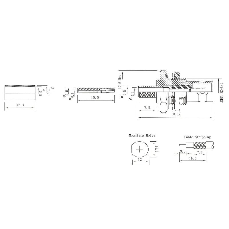 EFB-Elektronik - Koax-Steckverbinder Crimp-Einbaubuchse 52514.1 RG 58