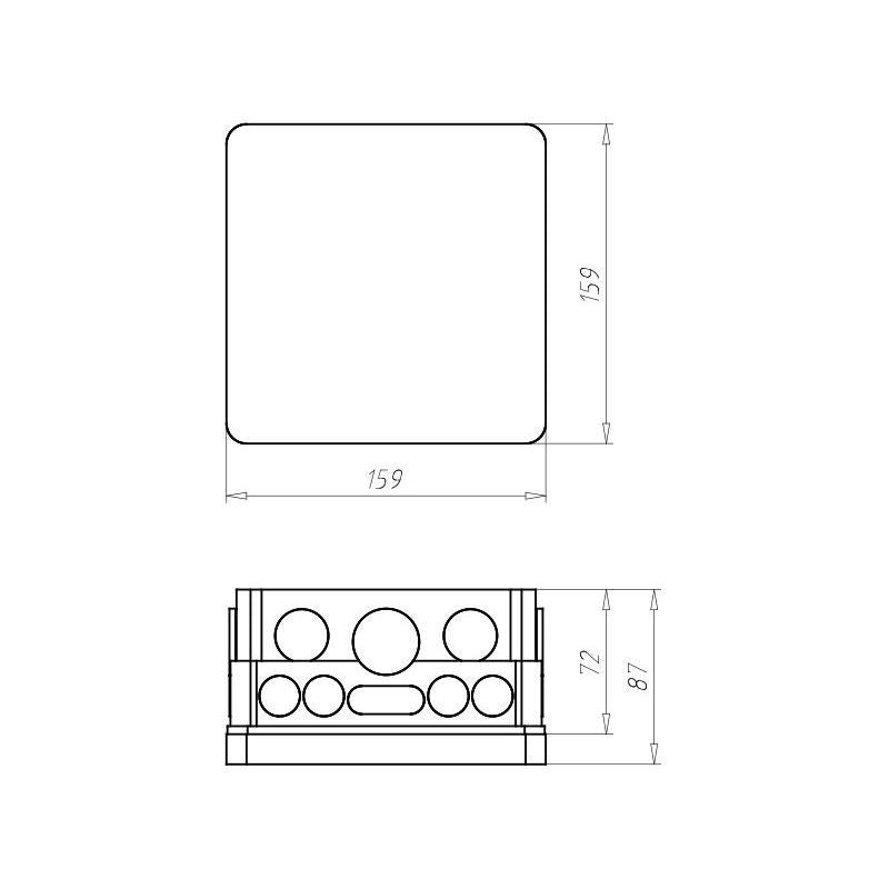 Kaiser - Dose, Gehäuse für Montage in der Wand/Decke UP-Einbaugehäuse 1096-22 159x159x90mm