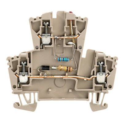 Weidmüller - Bauelement-Reihenklemme Klemme mit Einbau WDK 2.5 LD1D2R230VAC − 25 Stück