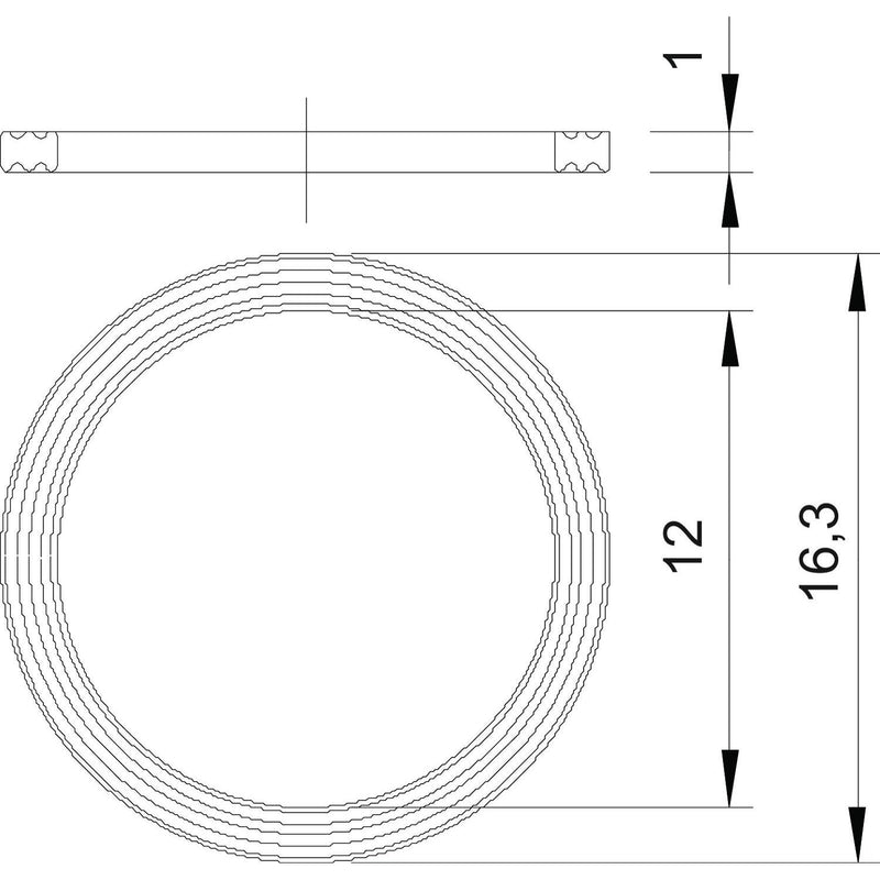 OBO Bettermann - Dichtring, flach Anschlussgew.dichtring 107 F M12 PE − 100 Stück