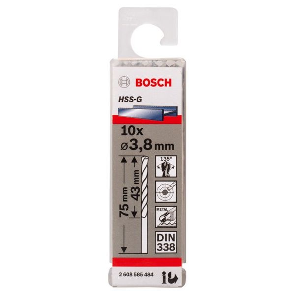 Bosch - Bohrer PRO Metal HSS-G 2608585484 Spiralbohrer 3,8 x