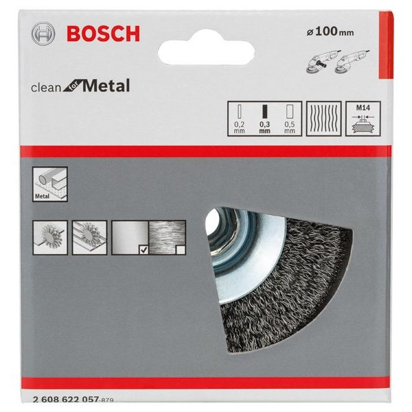 Bosch - Rotierende Drahtbürste PRO Metal clean 2608622057 Kegelbürste 100 x