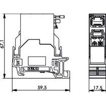 Telegärtner - Modularer Steckverbinder STX Tragschienen-Verbinder 100007436 RJ45 Modul B Cat.6A