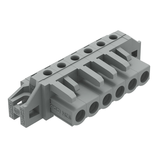 WAGO - Leiterplattensteckverbinder THT-Federleiste abgewink. 232-236/031-000 Rastermaß 5mm,grau − 50 Stück