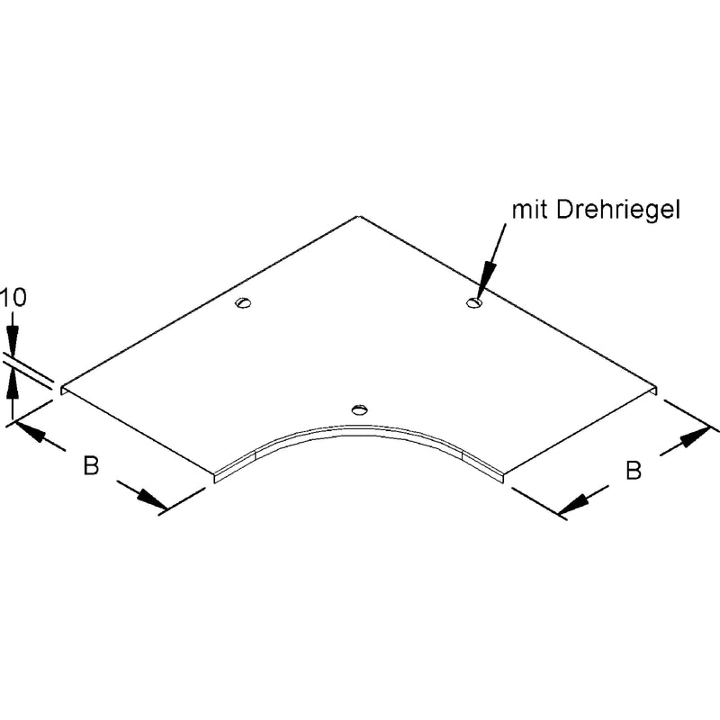 Rico - Deckel Bogen für Kabeltragsystem Abdeckung 15W12-400-BR Bogen 90Grad