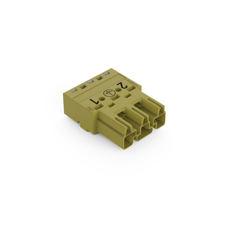 WAGO - Steckverbinder für steckbare Gebäudeinstallation Stecker 3-polig 770-273/073-000 Kod. B,hellgrün − 100 Stück