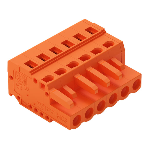 WAGO - Kabelsteckverbinder für Leiterplattensteckverbinder Federleiste 231-306/026-000 6p 5,08mm orange − 50 Stück