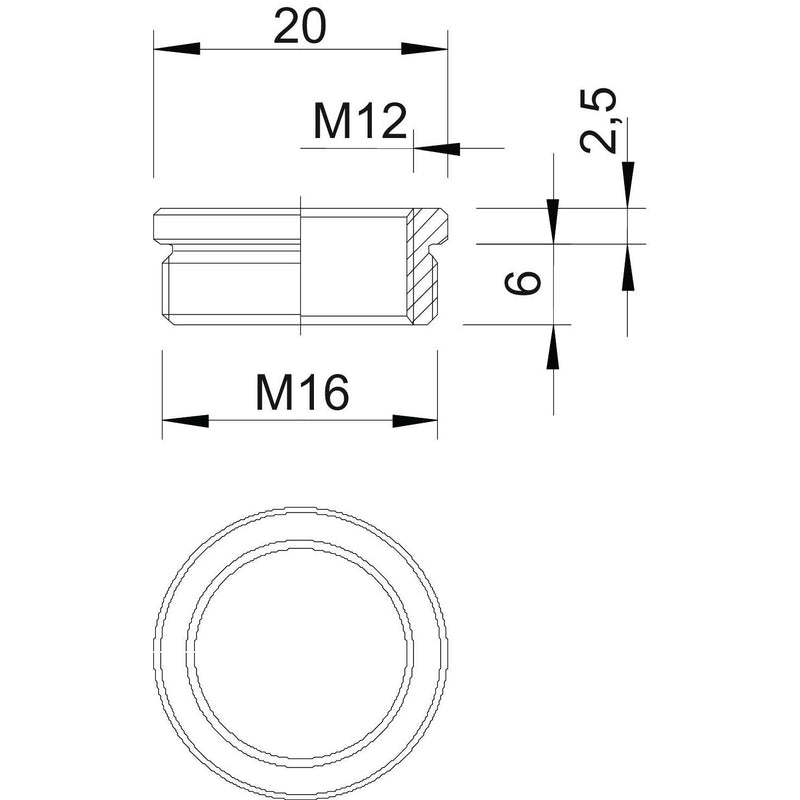 OBO Bettermann - Erweiterungs-/Reduzierring Ms-Reduktion 167 R MS M16-12 M16-M12 vernickelt − 50 Stück