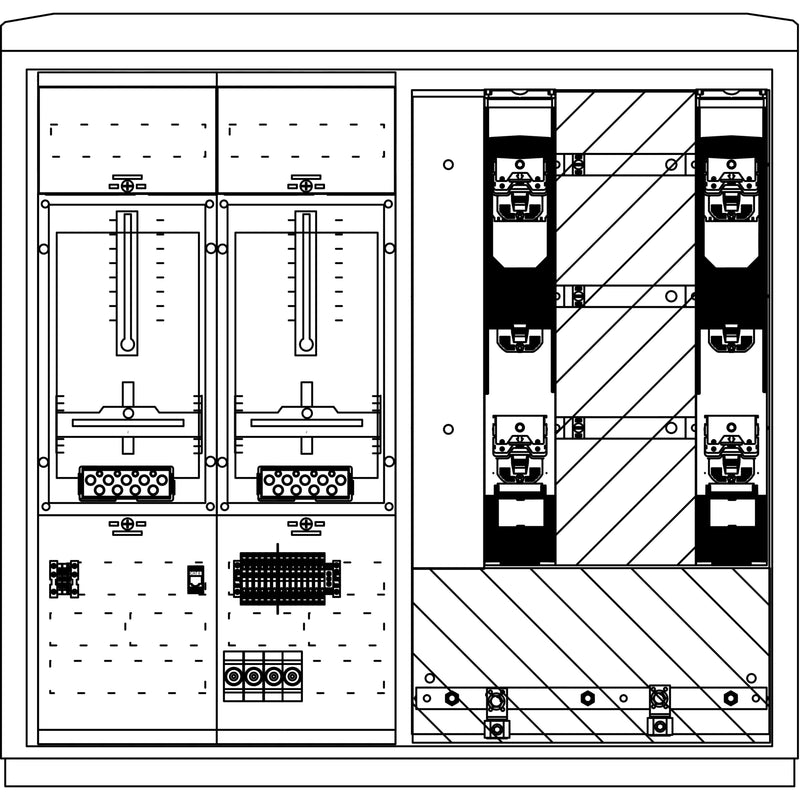 Elsta Mosdorfer - Zähler-Komplettschrank WS A850-2 N1 250A 2W1 DIN WS822.N1.C2102 SH-Netz