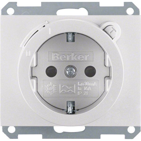 Berker - Steckdose SCHUKO-Steckdose alu 47087003 m. FI-Schutzschalter