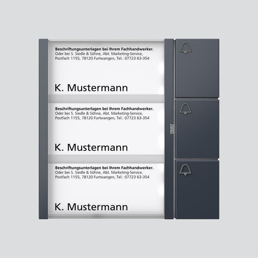 Siedle&Söhne - Funktionsmodul für Türkommunikation Bus-Tasten-Modul BTM 650-03 AG anthrazitgrau − 1 Stück