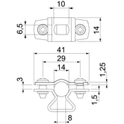 OBO Bettermann - Befestigungsschelle für Kabel/Rohre Abstandschelle ASL 733 14 G mit Langloch 12-14mm − 1 Stück