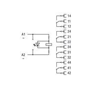 WAGO GmbH & Co. KG - Schaltrelais Relaismodul 858-514 AC 24 V,4 Wechsler − 5 Stück