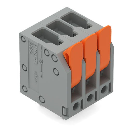 WAGO - Leiterplattenklemme Hebel 2604-3110 4mm²,grau − 30 Stück