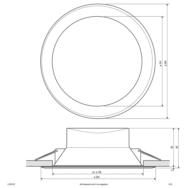 EVN Lichttechnik - Downlight/Strahler/Flutlicht LED-Deckeneinbauleuchte L2100125