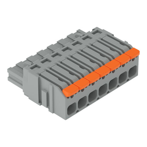 WAGO - Kabelsteckverbinder für Leiterplattensteckverbinder 1-Leiter-Federleiste,Hebel 2231-1107/327-000 PushinCAGECLAMP,grau − 50 Stück