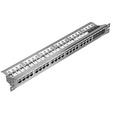 Panduit - Patchpanel Kupfer Patchpanel, 24Port, Metall CP24WSK6TGLGY inkl. 24 x CJS688TG
