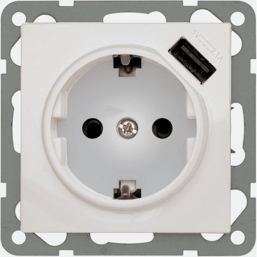 Peha - Elektronik-Gerät für Installationsschalterprogramme Universelle USB-Steckdose D 6511.03 SI USB ws