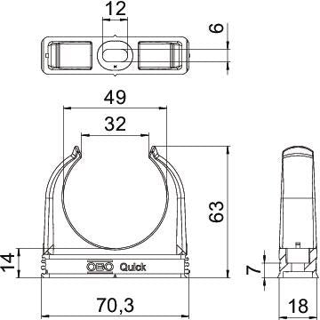OBO Bettermann - Rohrschelle Quick-Schelle 2955 M50 SW M50 − 25 Stück