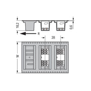 WAGO - Leiterplattensteckverbinder THR-Stiftleiste 2-reihig 713-1404/116-000/997 0,8x0,8,gerade,sw − 120 Stück