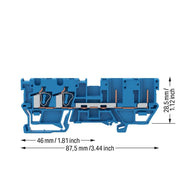 WAGO - Durchgangs-Reihenklemme 2-Leiter/2-Pin-Basisklemme 769-171/000-006 blau − 50 Stück
