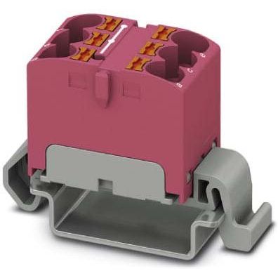 Phoenix Contact - Durchgangs-Reihenklemme Verteilerblock PTFIX 6X4-NS35A PK waager,0,2-6qmm pink − 10 Stück