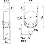 OBO Bettermann - Bügelschelle BS-F1-M-52 FT 46-52mm − 100 Stück