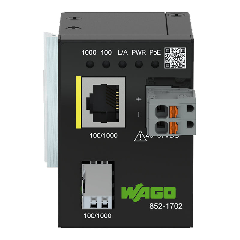 WAGO - Media Konverter Industrial Media Converter 852-1702 Kupfer zu SFP-Port − 1 Stück