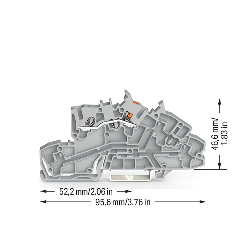 WAGO - Installations-Etagenklemme Installationsetagenklemme 2203-7550 2,5 mm² Hybrid − 50 Stück